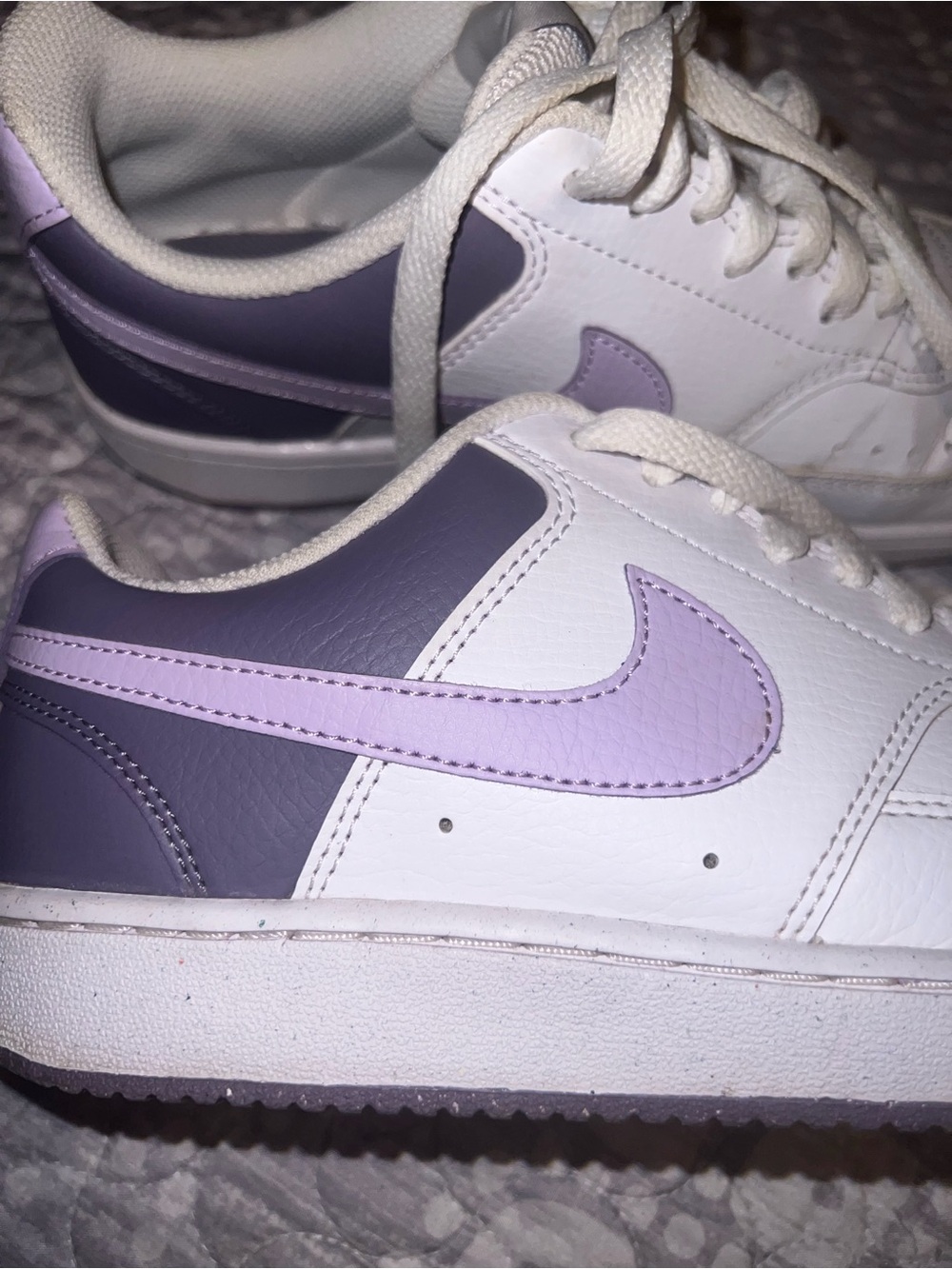 NIKE  Sneakers with Lavender and Deep Purple Swoosh